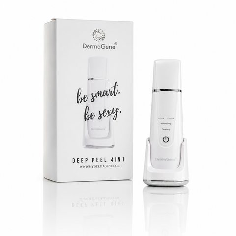 DermaGene® Deep Peel Peeling Facial la Domiciliu 4în1 cu Hidroabraziune, EMS, Ionoforeză și Terapie Termică