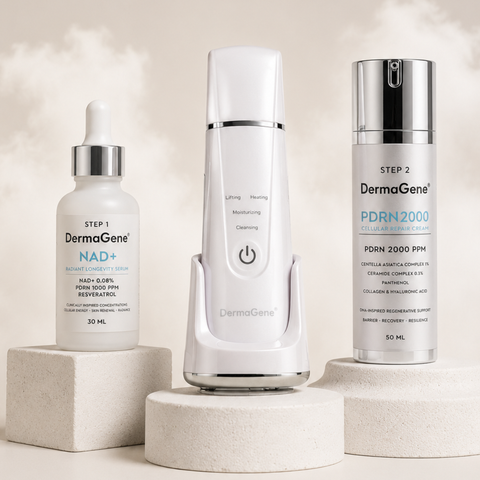 DermaGene® Deep Peel Peeling Facial la Domiciliu 4în1 cu Hidroabraziune, EMS, Ionoforeză și Terapie Termică