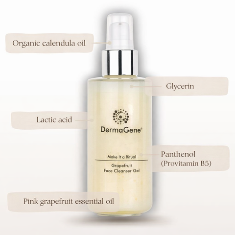 DermaGene Make It  a Ritual Grapefruit Foaming Face Cleanser Gel – Gentle Lactic Acid Facial Cleanser