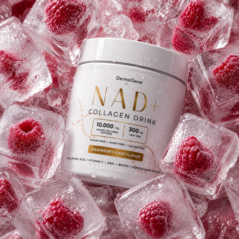 DermaGene® REBORN NAD+ Collagen Longevity Beauty Drink with NR, Marine Collagen Peptides, Hyaluronic Acid & Vitamin C