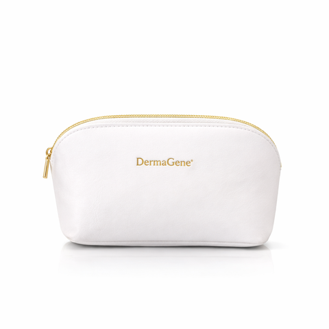 DermaGene® Luxury Beauty Organizer – White & Gold Premium Cosmetic Bag